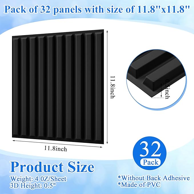Nuanchu 32 Pcs 3D Wall Panels for Interior Wall Decor, 32 Sq. ft Coverage - Image 2