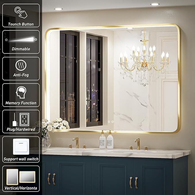 48x36 Inch LED Bathroom Mirror - Image 3