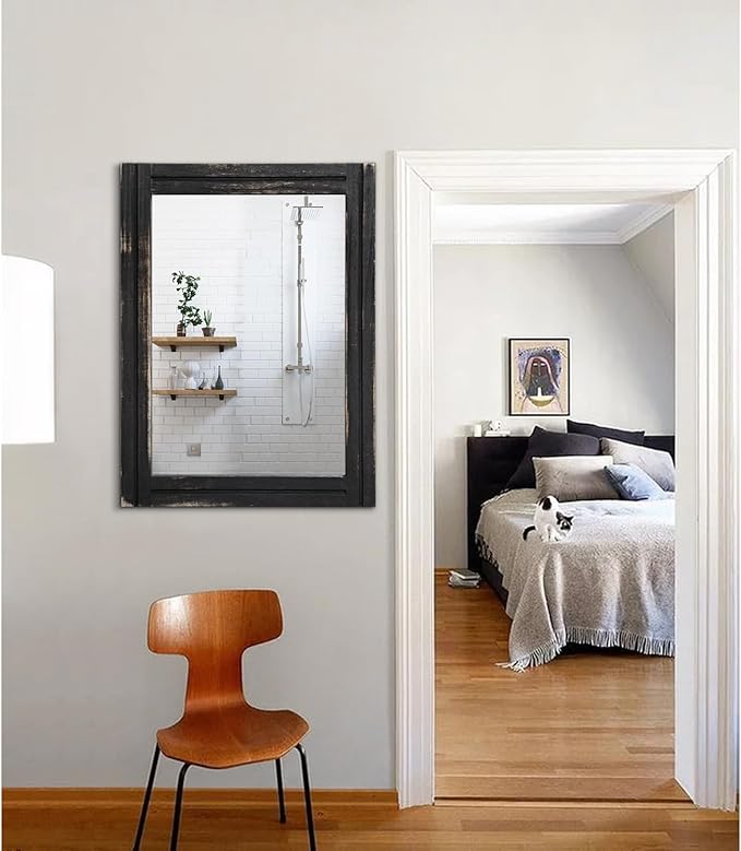 AAZZKANG Wall Mounted Mirror Small Rectangular Retro Mirrors - Image 7