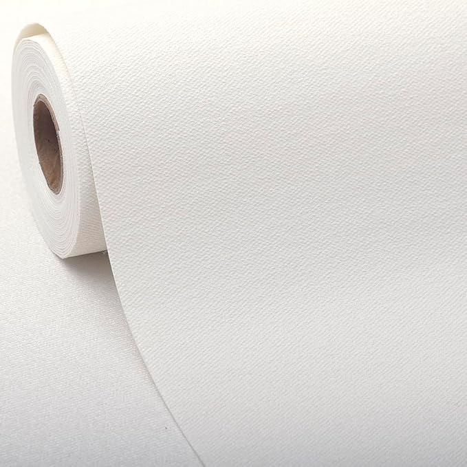 SHUFA White Cotton-Like Textured Grasscloth Wallpaper Matte Thick Real Woven by Unknown