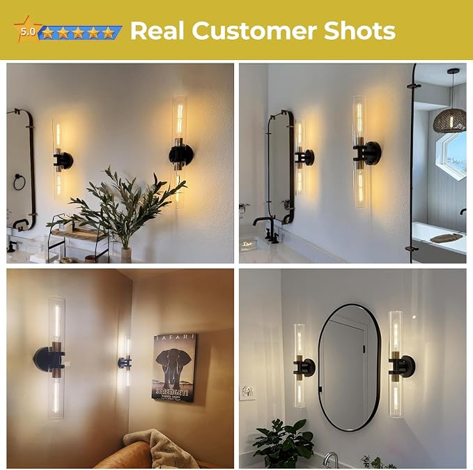 Indoi Hardwired Wall Sconces Set of Two, Modern Sconces Wall Decor Set of 2 - Image 5