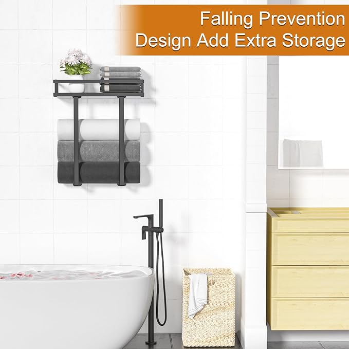 Towel Racks for Bathroom Wall Mounted, Xstydes Metal Towel Holder - Image 5