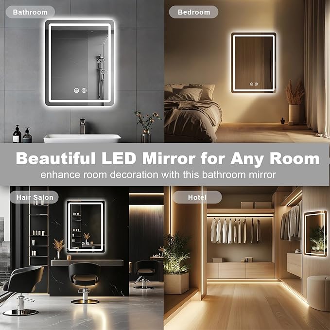 LED Bathroom Mirror, 20x28 in Vanity Mirrors - Image 6