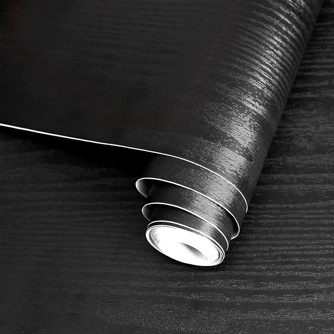 practicalWs Black Wood Contact Paper 17.7'' x 787.4'' Peel and Stick Wood - Image 6