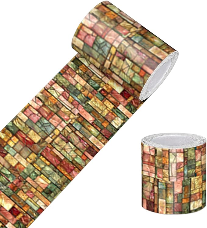 HOMETITUTE Wallpaper Border Peel and Stick Colorful Geometric Texture by HOMETITUTE