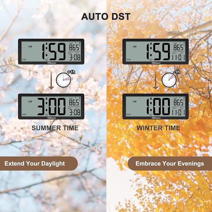 Soobest 8.5" Atomic Digital Wall Clock, Never Needs Setting, Auto Time Sync - Image 7