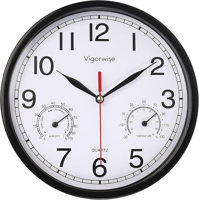 Wall Clock, Sweep Silent Movement Accurate Clocks by Vigorwise