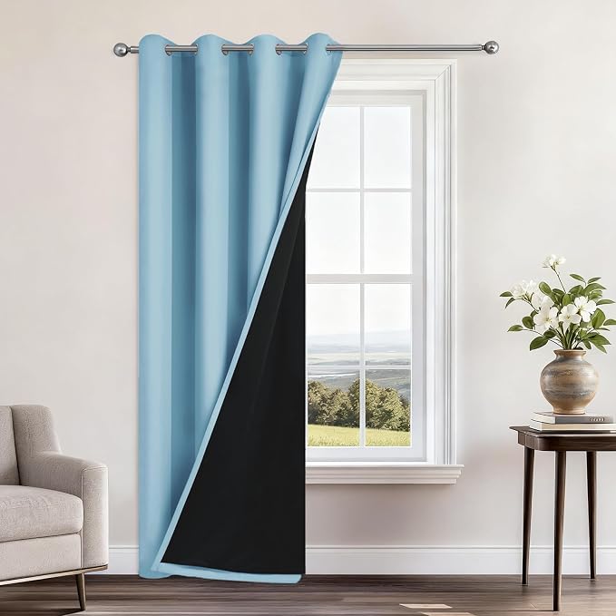 Yakamok 100% Blackout Curtains 84 Inches Long, 2 Thick Layers Heat and Full by Yakamok