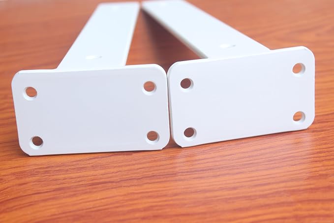 4 Pack - 10 inch White Hidden L Shelf Bracket Iron Floating Shelf Brackets - Image 4
