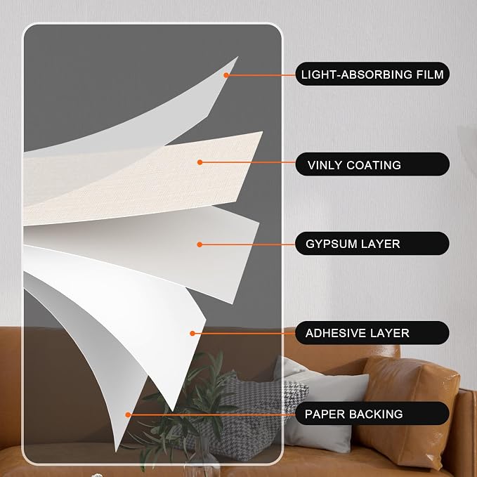 Grasscloth White Peel and Stick Wallpaper 20.8"x394" Thick Slight Embossed - Image 2