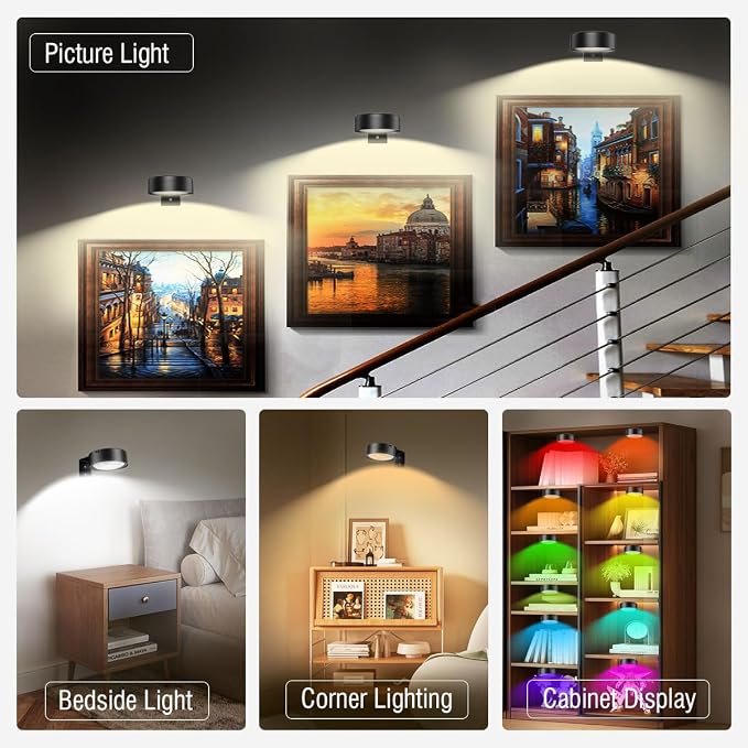 Xuolder Picture Lights for Wall, 2000mAh Rechargeable Battery Poster Lights LED - Image 7