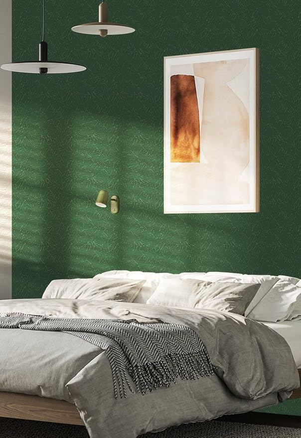 Abyssaly Dark Green Peel and Stick Wallpaper Removable Silk Texture Contact - Image 3