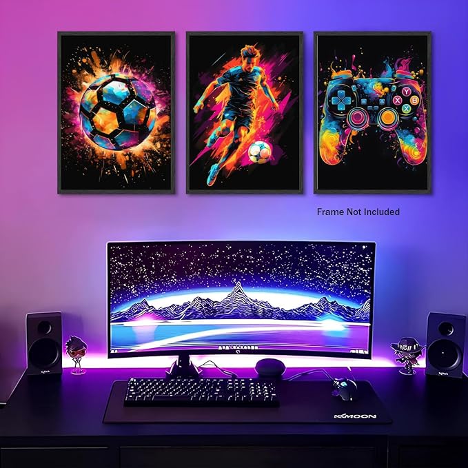 BGFCE Canvas Wall Art Poster Decor, Paintings Art Game Controller Color Splash - Image 6