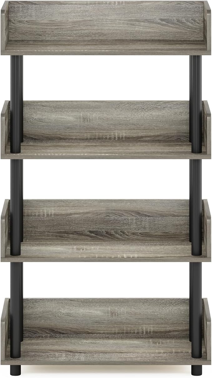Furinno TURN-N-TUBE 4-Tier Display Shelf, Storage Shelves, Book Shelf, Open - Image 6