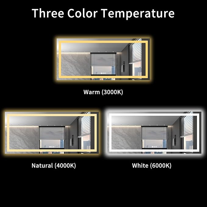 LOAAO 72X32 LED Bathroom Mirror - Image 5
