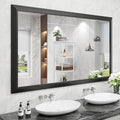 Amorho Black Bathroom Mirror, 60X36 Inch Thick Metal Framed Wall Mirrors by Amorho