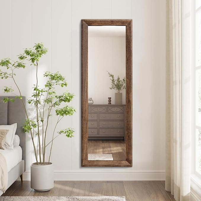 AAZZKANG Hanging Mirror Full Length Retro Large Wooden Framed Full Body Mirrors - Image 7