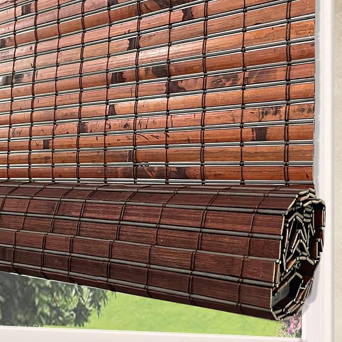 Letau No Drill No Tools Cordless Wood Window Shades Blinds, Bamboo Light - Image 2