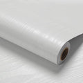 White Wood Wallpaper PVC, 17.5x100 Inch Self-Adhesive Wallpaper, Waterproof by LOVADA