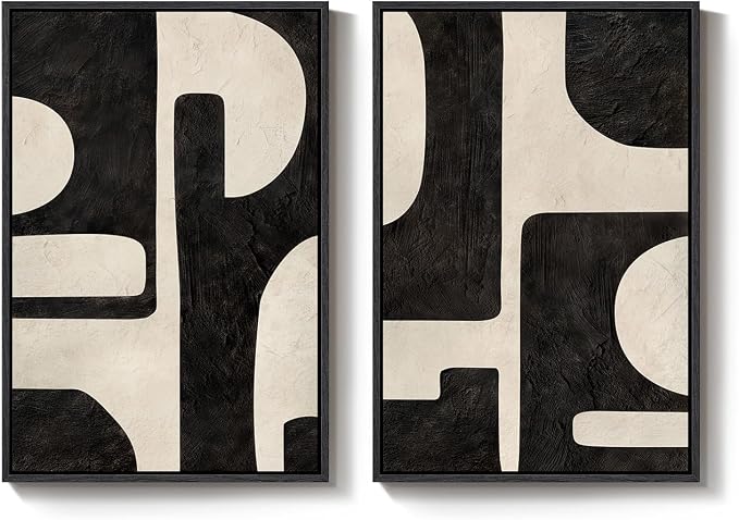 Large Framed Abstract Set of 2 Wall Art - Image 9