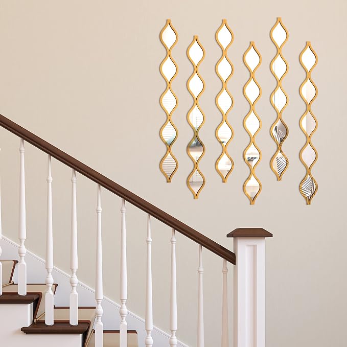 Yulejo 6 Pcs Acrylic Teardrop Mirror Decor - Image 5