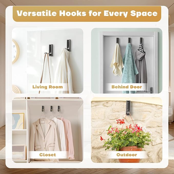 Folding Wall Hook, Heavy Duty Zinc Alloy No Rust Fold Up Hooks - Image 6