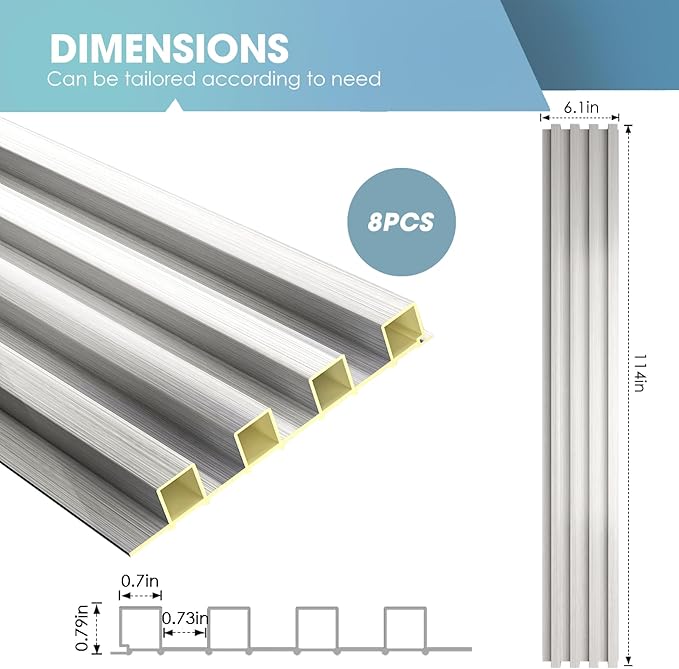 OUZUGIE WPC Acoustic Slat Wall Paneling, Living Room, TV Background, Study Room - Image 3