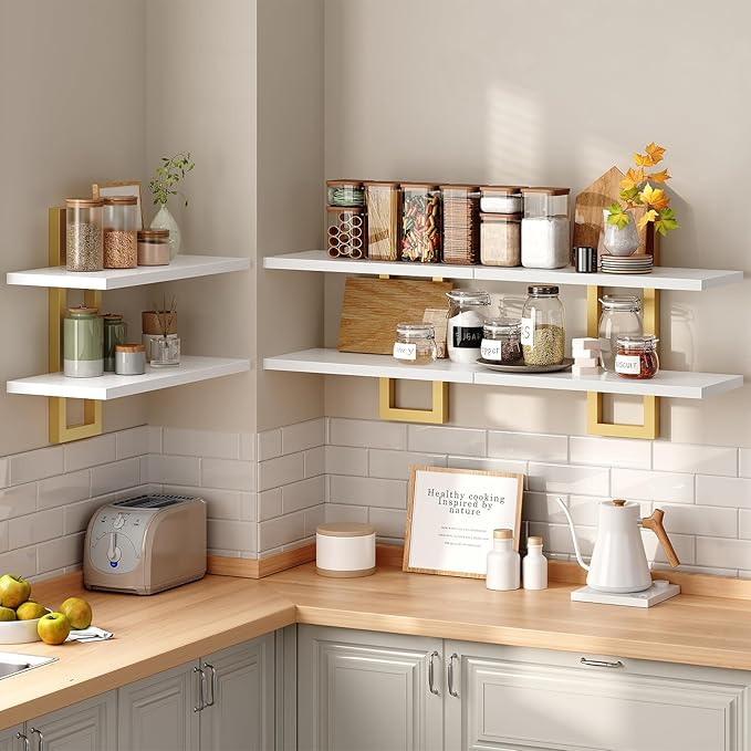 HOOBRO Floating Shelves, 15 Inch Wall Shelf Set of 3, Wall Mounted Storage - Image 5