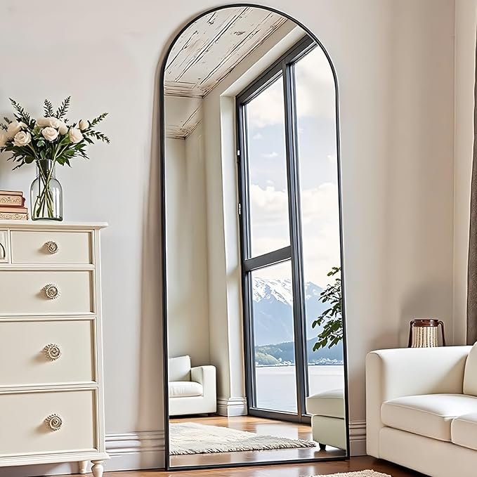Rowjut Floor Mirror Arched Full Length Mirrors, Mirror Full Length Standing by Rowjut