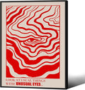 Retro Red Abstract Eye Canvas Wall Art Vintage Hippie Trippy Poster Affirmation by Medpol