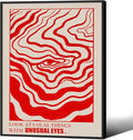 Retro Red Abstract Eye Canvas Wall Art Vintage Hippie Trippy Poster Affirmation by Medpol