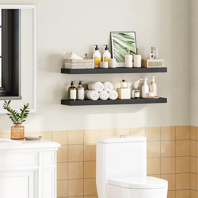 HOOBRO Floating Shelves for Wall, Wall Mounted Shelf Set of 2, 39.4" Hanging - Image 7