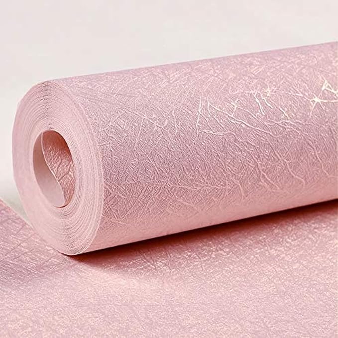 Cohoo Home Silk Pink Wallpaper Peel and Stick Contact Paper Pink Textured Silk by CohooHome
