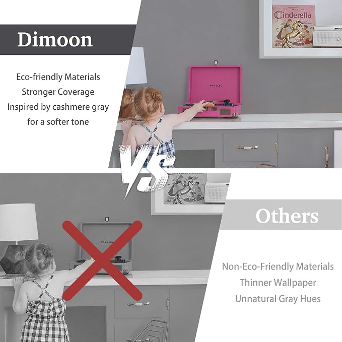 Dimoon 17.7''x236'' Peel and Stick Wallpaper Grey Contact Paper - Image 9
