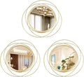 3 Set 9.5 Inch Gold Circle Mirrors Wall Decor Iron Frame Wire Mirror Metal by Cityelf