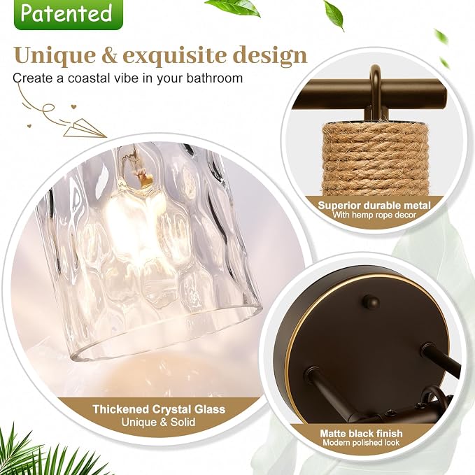 MOKATNG Bathroom Light Fixtures, 5-Light Coastal Vanity Lights - Image 3