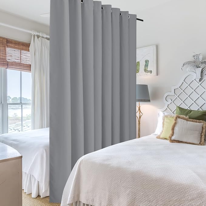 RYB HOME Portable Room Divider Curtains Energy Saving Noise Reducing Drapes - Image 5