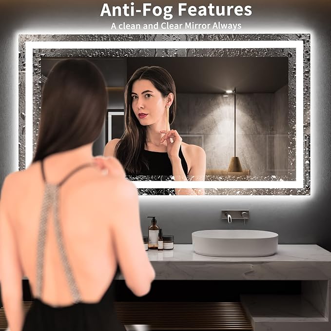 LOAAO 72X40 LED Bathroom Mirror - Image 3