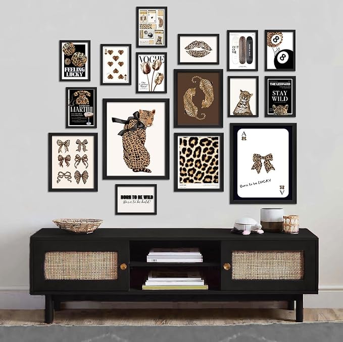 ANERZA 16 PCS Framed Leopard Wall Art Decor, Cheetah Wall Prints - Image 6