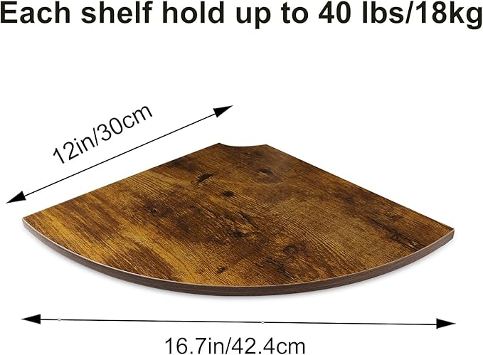 JJL Corner Shelves, 12 Inch Deep Corner Shelf Wall Mounted - Image 3