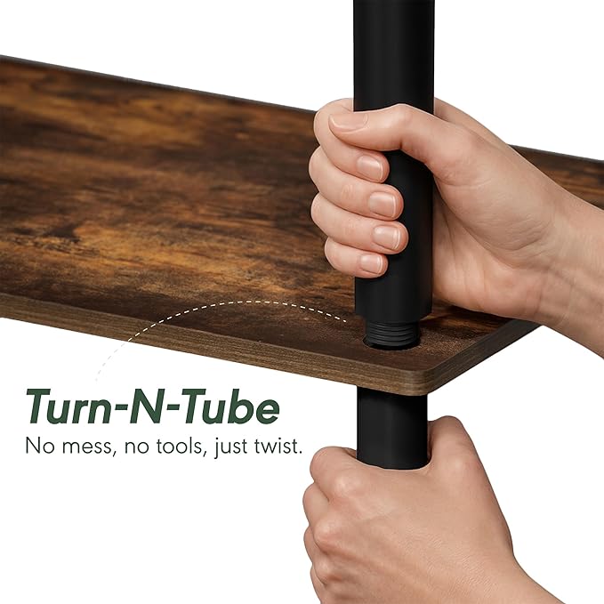 Furinno Turn-N-Tube Storage Shelves, 3-Tier Open Frame Book Shelf, Standing - Image 5