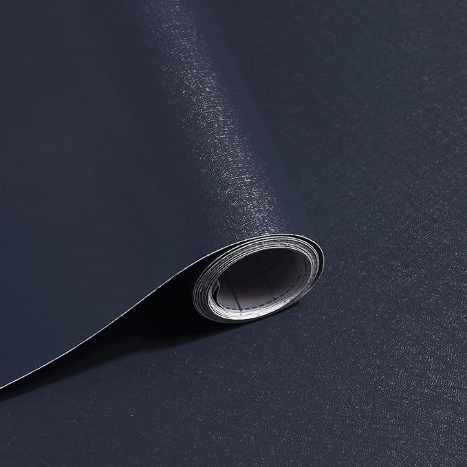 Safiyya Peel and Stick Wallpaper Dark Blue Contact Paper Solid Color Decorative by SAFIYYA