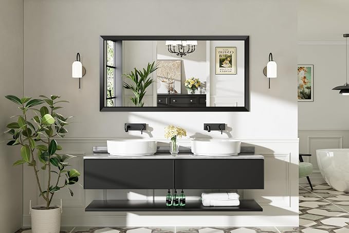 Briivue 60x30 Inch Black Bathroom Mirror - Image 8