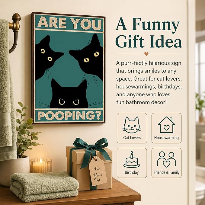 Funny Black Cat Wall Art - Image 8