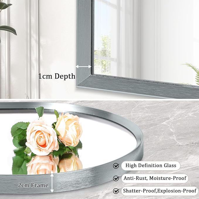Arch Bathroom Mirror, Metal Frame Vanity Mirror, Dresser Mirror, Arch - Image 2