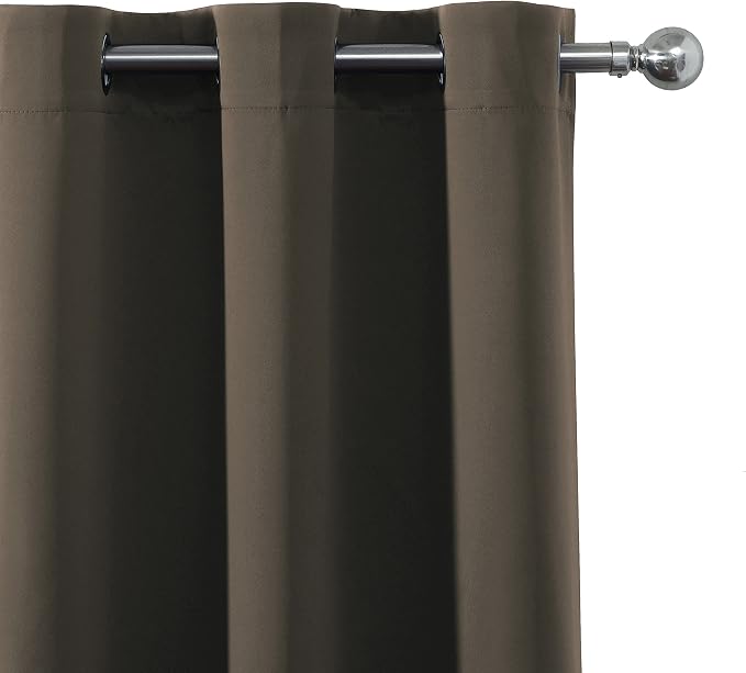 LEMOMO Chocolate Brown Blackout Curtains 40 x 63 Inch Length/Set of 2 Curtain - Image 6