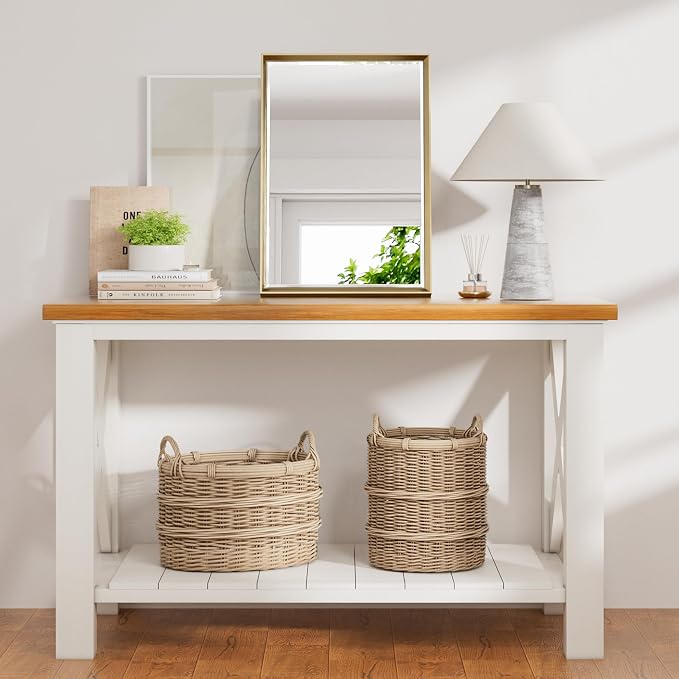 Brushed Gold Bathroom Mirror, Anti-Rust Gold Framed Rectangle Wall Mirror - Image 3
