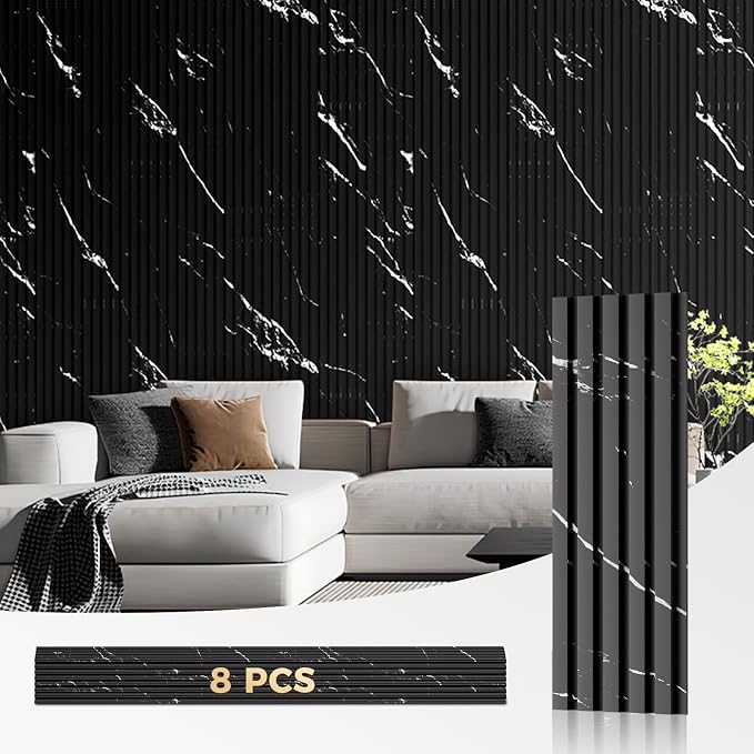 OUZUGIE WPC Acoustic Slat Wall Paneling, Living Room, TV Background, Study Room - Image 9