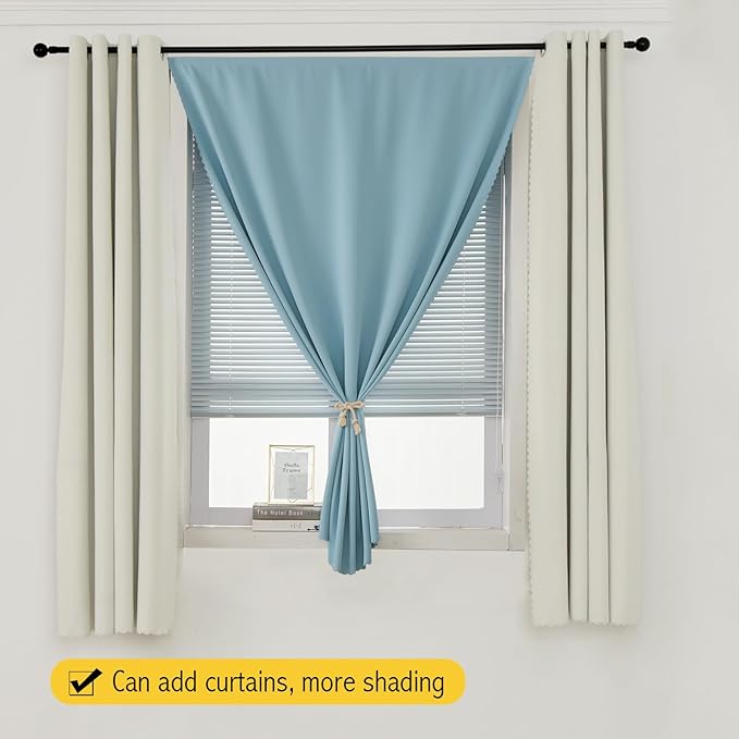 Self Adhesive Curtains, Use for Bedroom, Lake Blue, 1 Panel - Image 9
