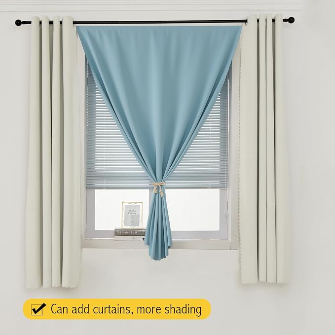 Self Adhesive Curtains, Use for Bedroom, Lake Blue, 1 Panel - Image 9